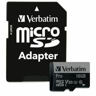Verbatim 16GB Pro 600X microSDHC Memory Card with Adapter, UHS-I U3 Class 10 - Class 10/UHS-I (U3) - 90 MB/s Read1 Pack - 600x Memory Speed