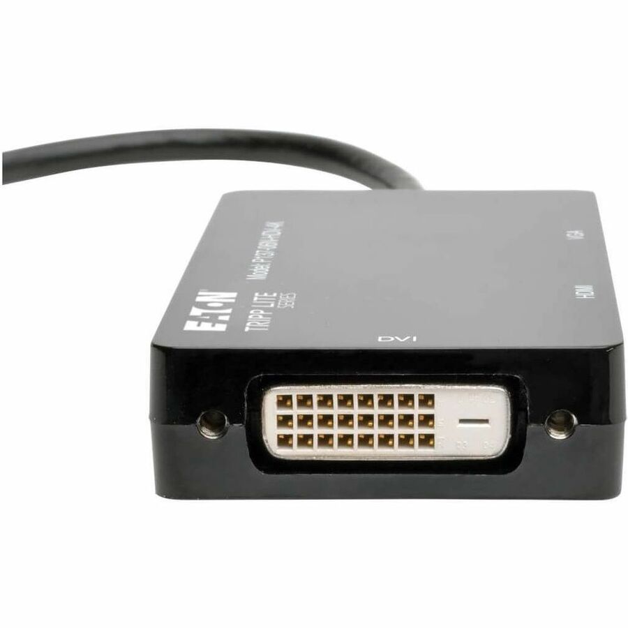 Tripp Lite by Eaton Keyspan Mini DisplayPort to VGA/DVI/HDMI All-in-One Video Converter Adapter 4K 30Hz HDMI DP1.2 Black 6-in. (15.24 cm) - 6" DVI/HDMI/Mini DisplayPort/VGA A/V Cable for Audio/Video Device, Monitor, Tablet, Projector, TV - First End:
