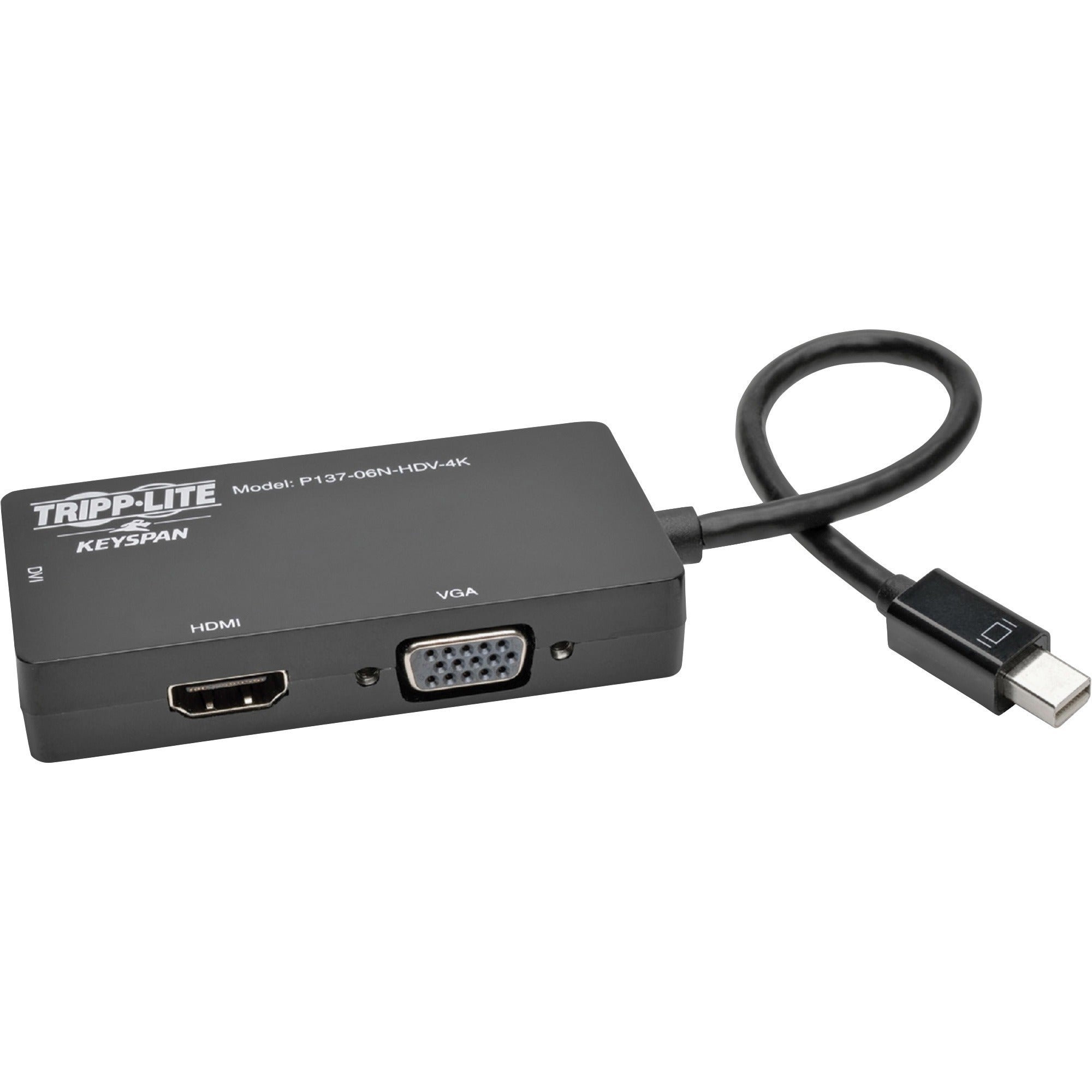 tripp-lite-by-eaton-keyspan-mini-displayport-to-vga-dvi-hdmi-all-in-one-video-converter-adapter-4k-30hz-hdmi-dp12-black-6-in-1524-cm-6-dvi-hdmi-mini-displayport-vga-a-v-cable-for-audio-video-device-monitor-tablet-projector-tv-first-end_trpp13706nhdv4k - 1