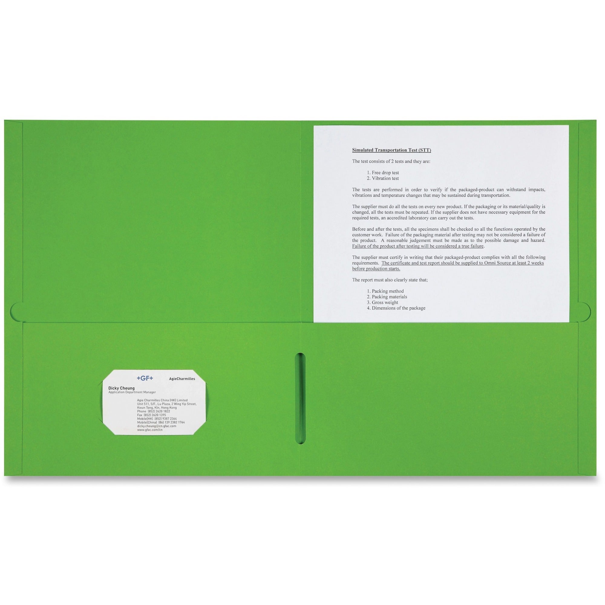 sparco-letter-pocket-folder-8-1-2-x-11-2-internal-pockets-apple-green-25-box_spr78552 - 1
