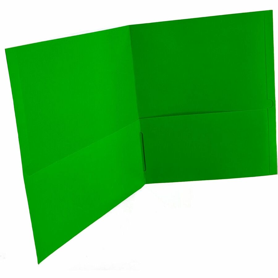 Sparco Letter Pocket Folder - 8 1/2" x 11" - 2 Internal Pocket(s) - Apple Green - 25 / Box