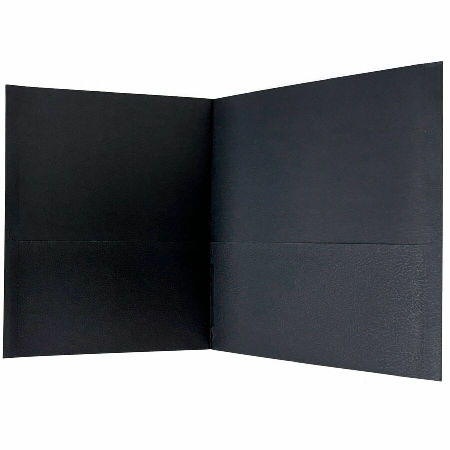 Sparco Letter Pocket Folder - 8 1/2" x 11" - 2 Internal Pocket(s) - Black - 25 / Box