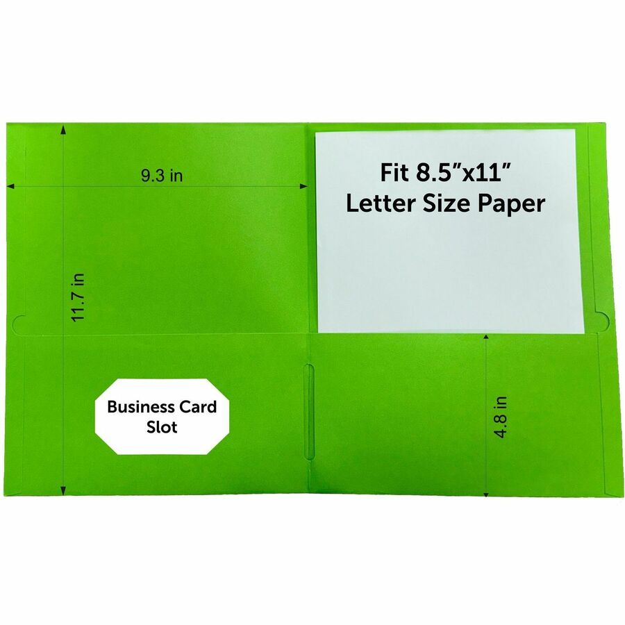 Sparco Letter Pocket Folder - 8 1/2" x 11" - 2 Internal Pocket(s) - Leatherette - Assorted - 25 / Box