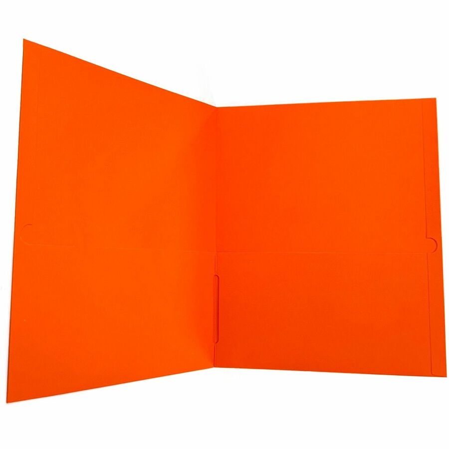 Sparco Letter Pocket Folder - 8 1/2" x 11" - 2 Internal Pocket(s) - Orange - 25 / Box