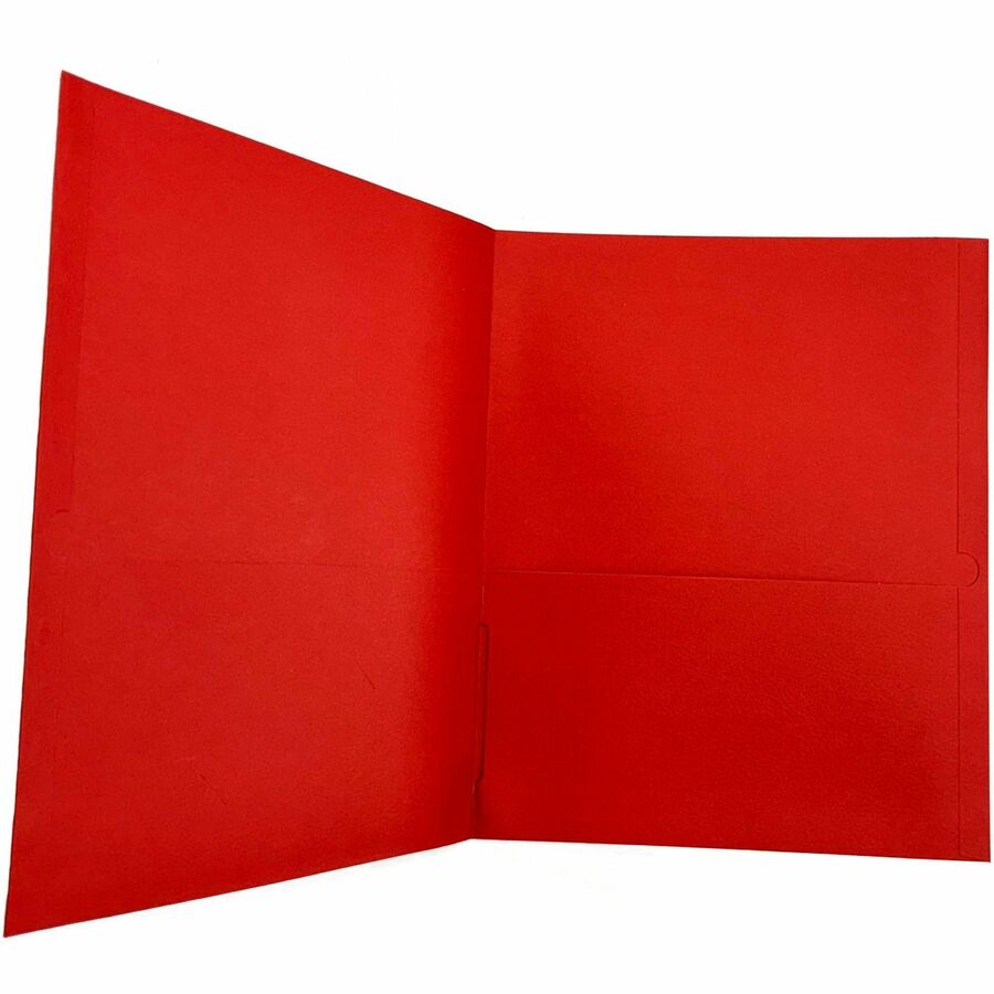 Sparco Letter Pocket Folder - 8 1/2" x 11" - 2 Internal Pocket(s) - Red - 25 / Box