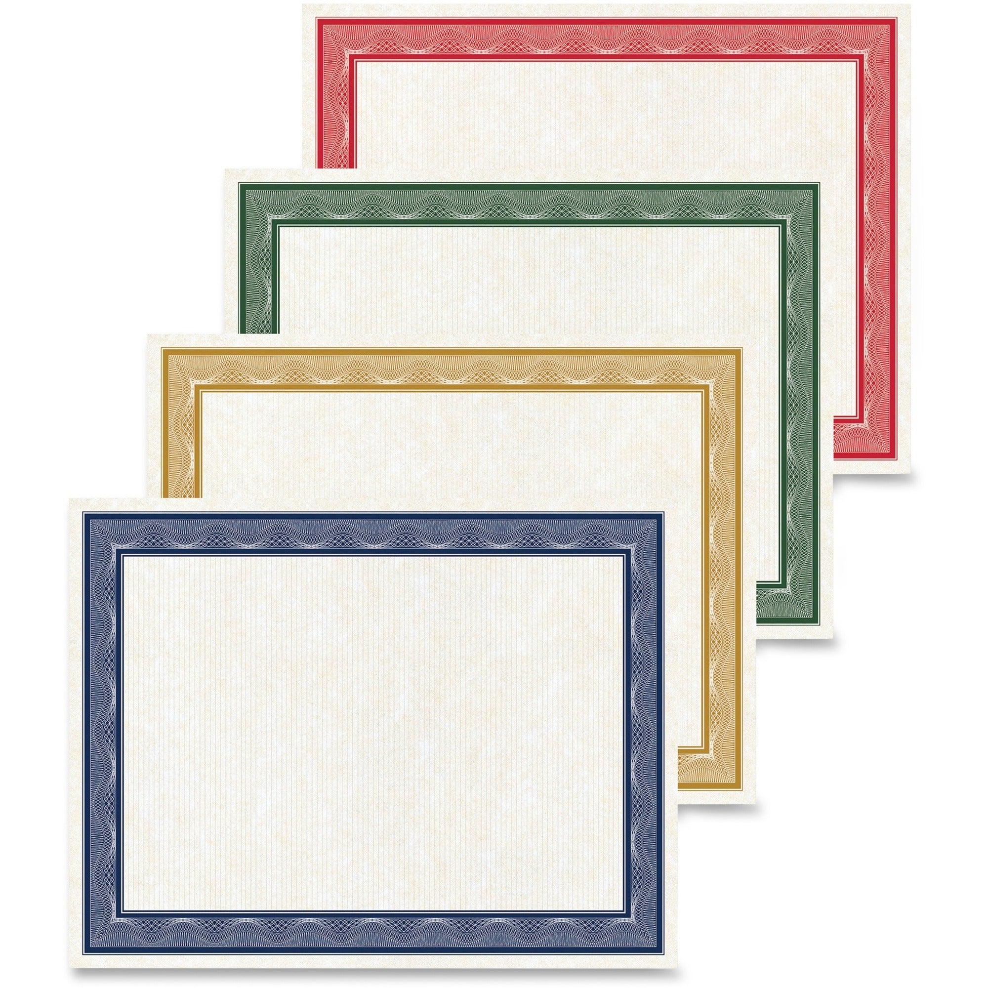 Geographics Traditional Awards Certificates - 60 lb Basis Weight - 8.5" x 11" - Inkjet Compatible - White with Multicolor Border - Card Stock - 40 / Pack - 