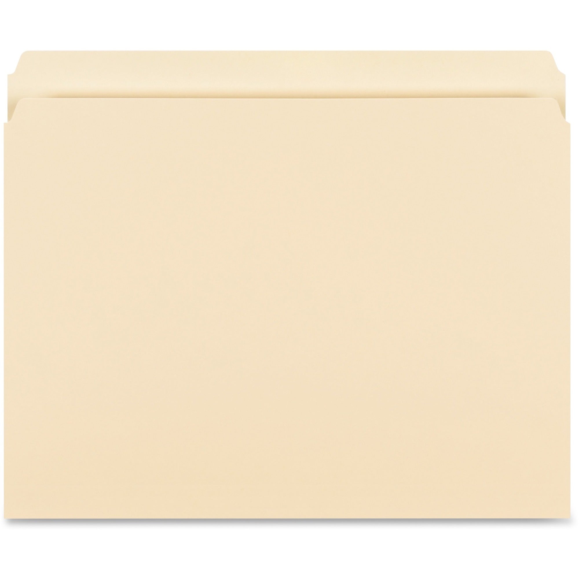 Business Source Straight Tab Cut Letter Recycled Storage Folder - 8 1/2" x 11" - Manila - 10% Recycled - 50 / Box