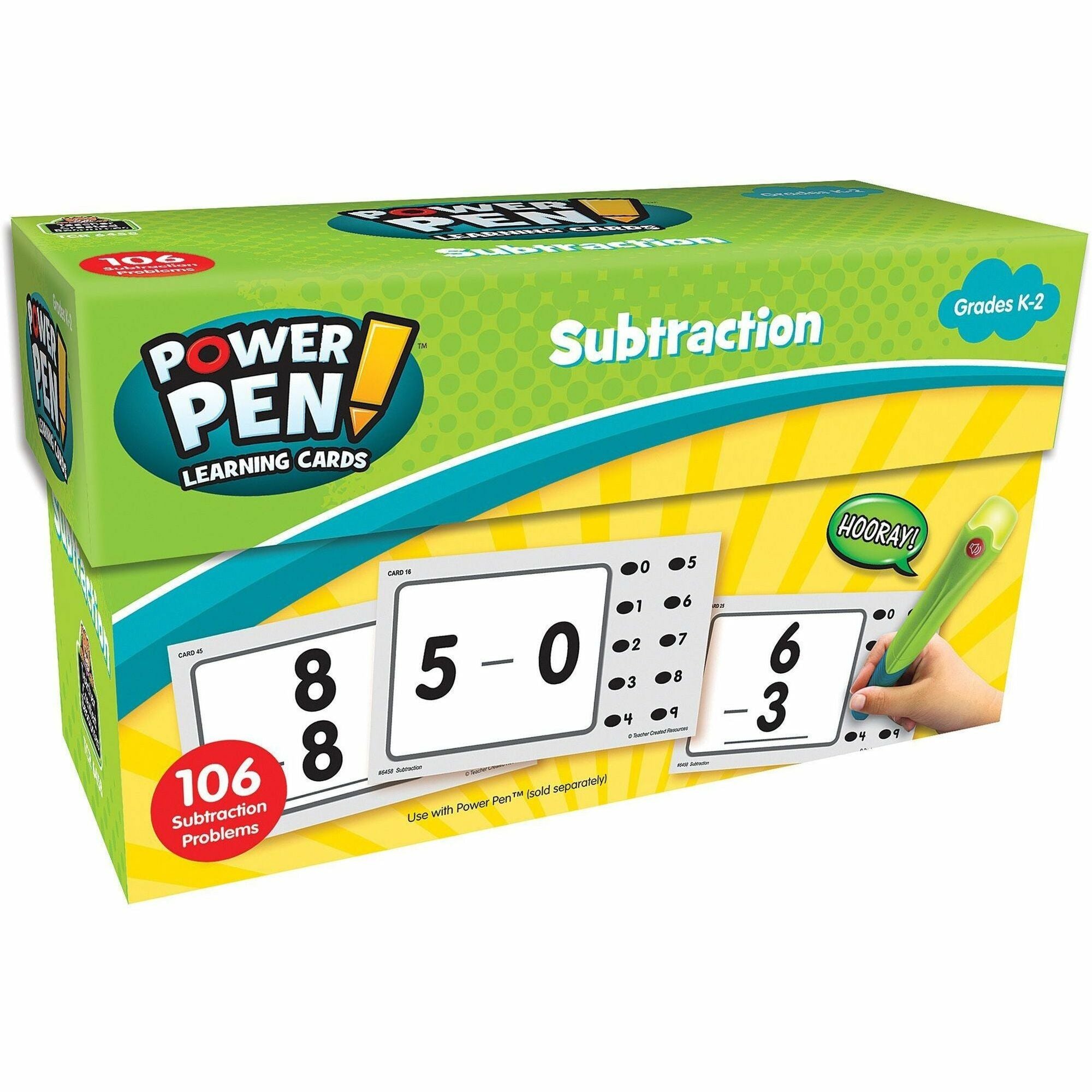 Teacher Created Resources Power Pen Subtraction Cards - Theme/Subject: Learning - Skill Learning: Subtraction - 53 Pieces - 1 Each - 