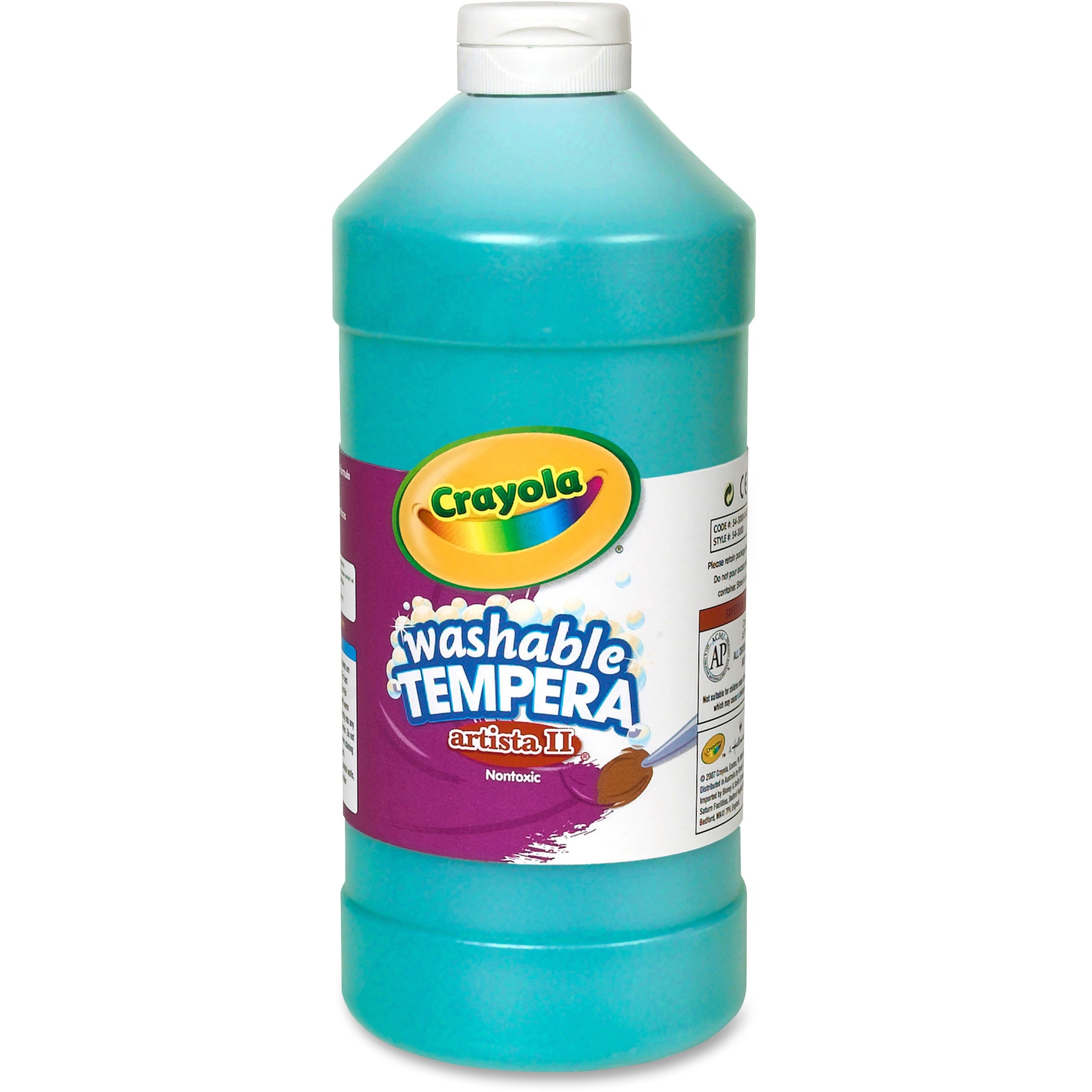 Crayola Washable Tempera Paint - 1 quart - 1 Each - Turquoise - 