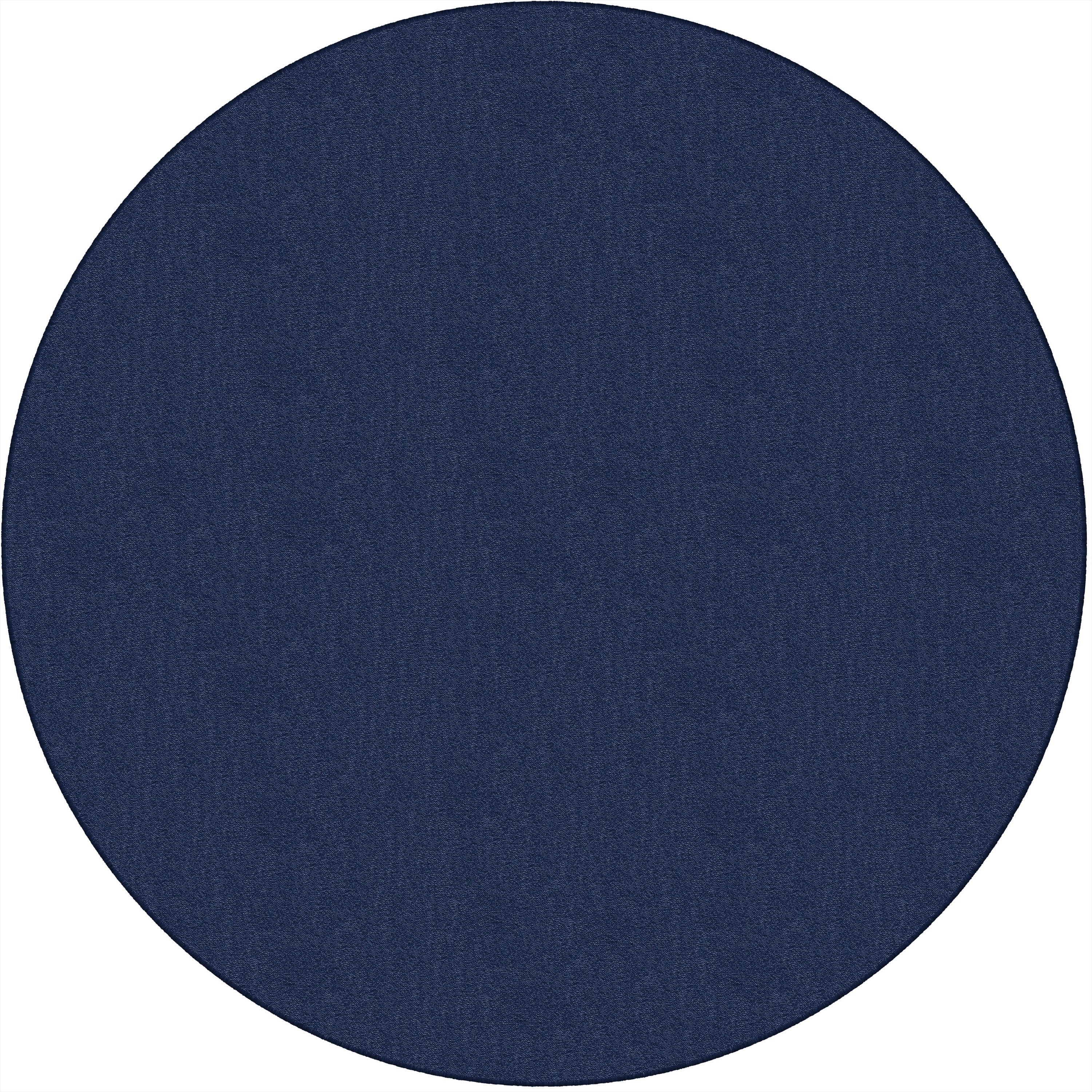 Flagship Carpets Classic Solid Color 6' Round Rug - Floor Rug - Classic, Traditional - 72" Length - Circle - Navy - Nylon