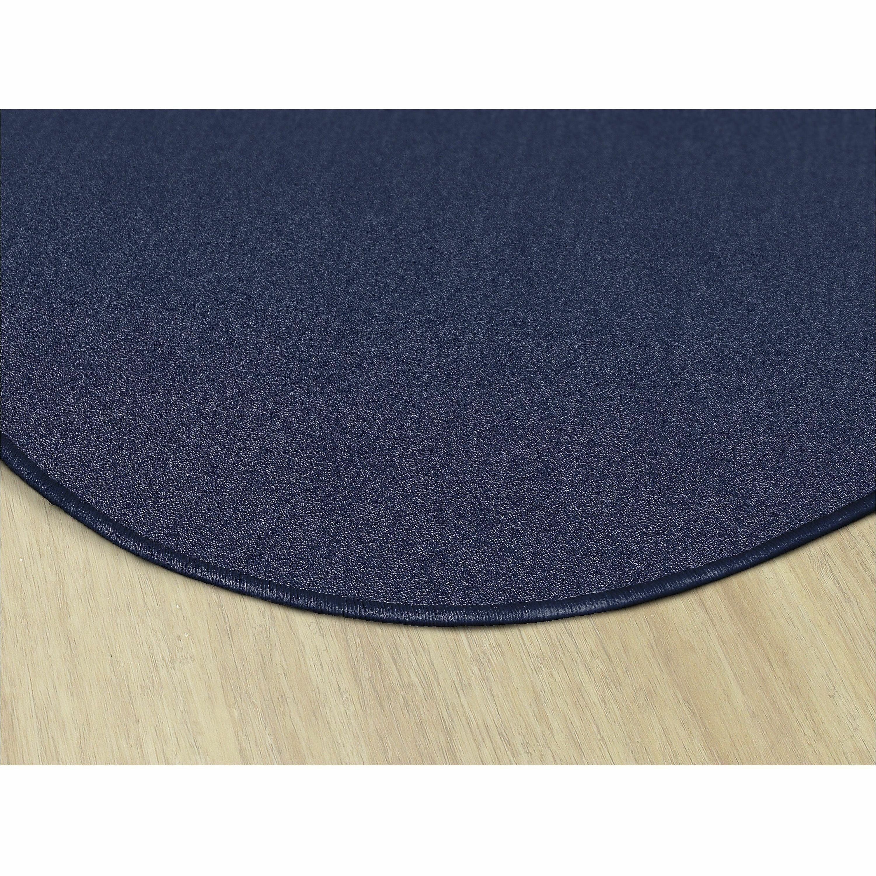 Flagship Carpets Classic Solid Color 6' Round Rug - Floor Rug - Classic, Traditional - 72" Length - Circle - Navy - Nylon - 3