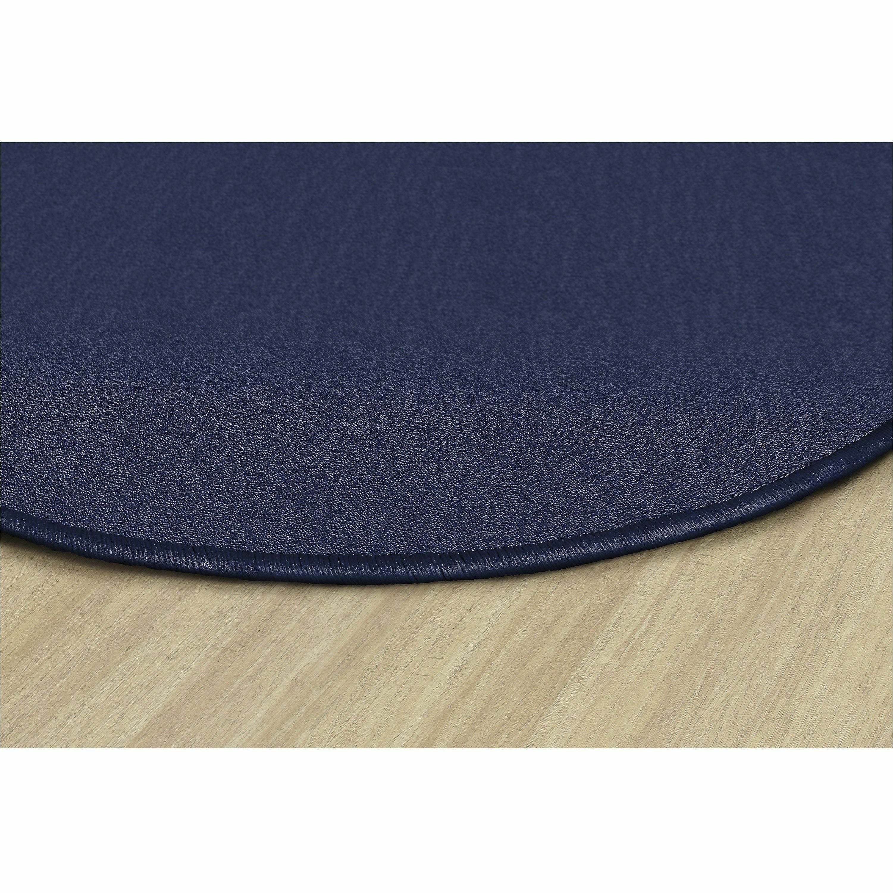 Flagship Carpets Classic Solid Color 6' Round Rug - Floor Rug - Classic, Traditional - 72" Length - Circle - Navy - Nylon - 4