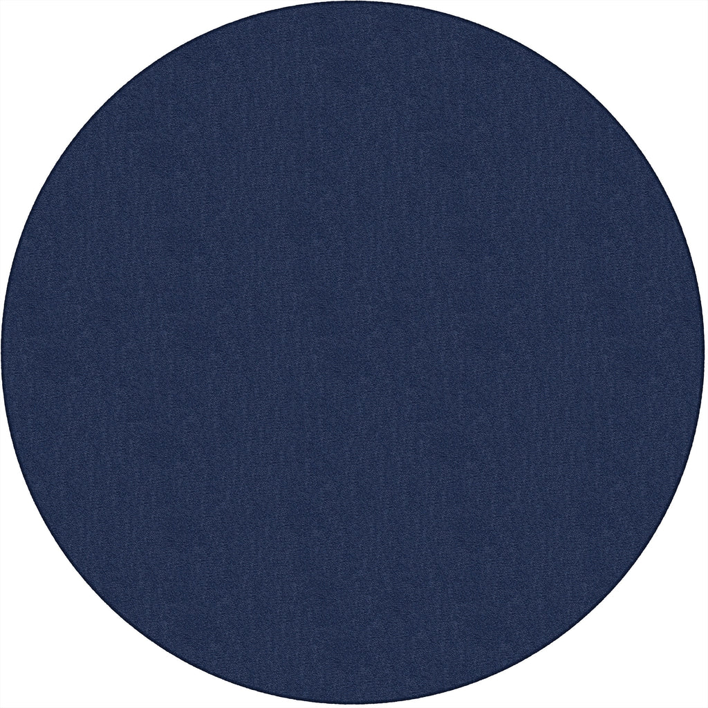 Flagship Carpets Classic Solid Color 6' Round Rug - Floor Rug - Classic, Traditional - 72" Length - Circle - Navy - Nylon