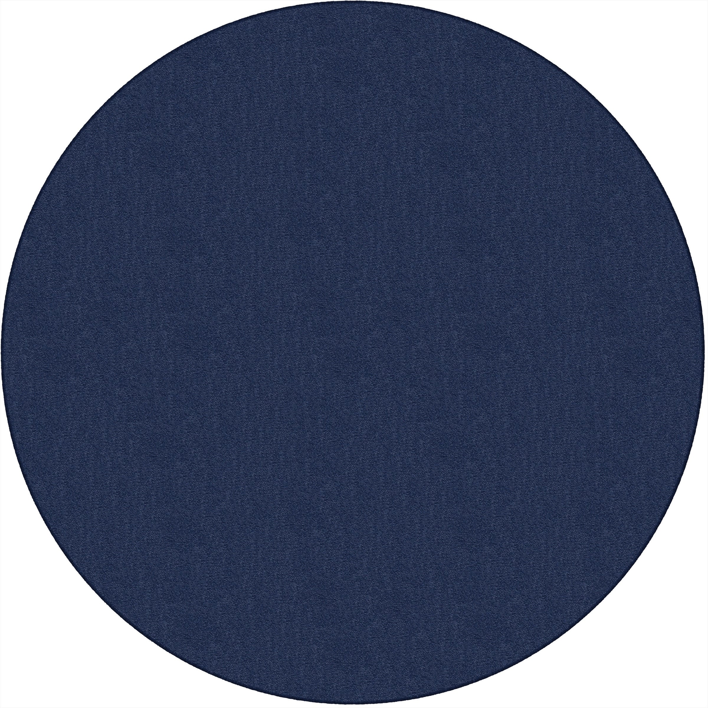 Flagship Carpets Classic Solid Color 6' Round Rug - Floor Rug - Classic, Traditional - 72" Length - Circle - Navy - Nylon