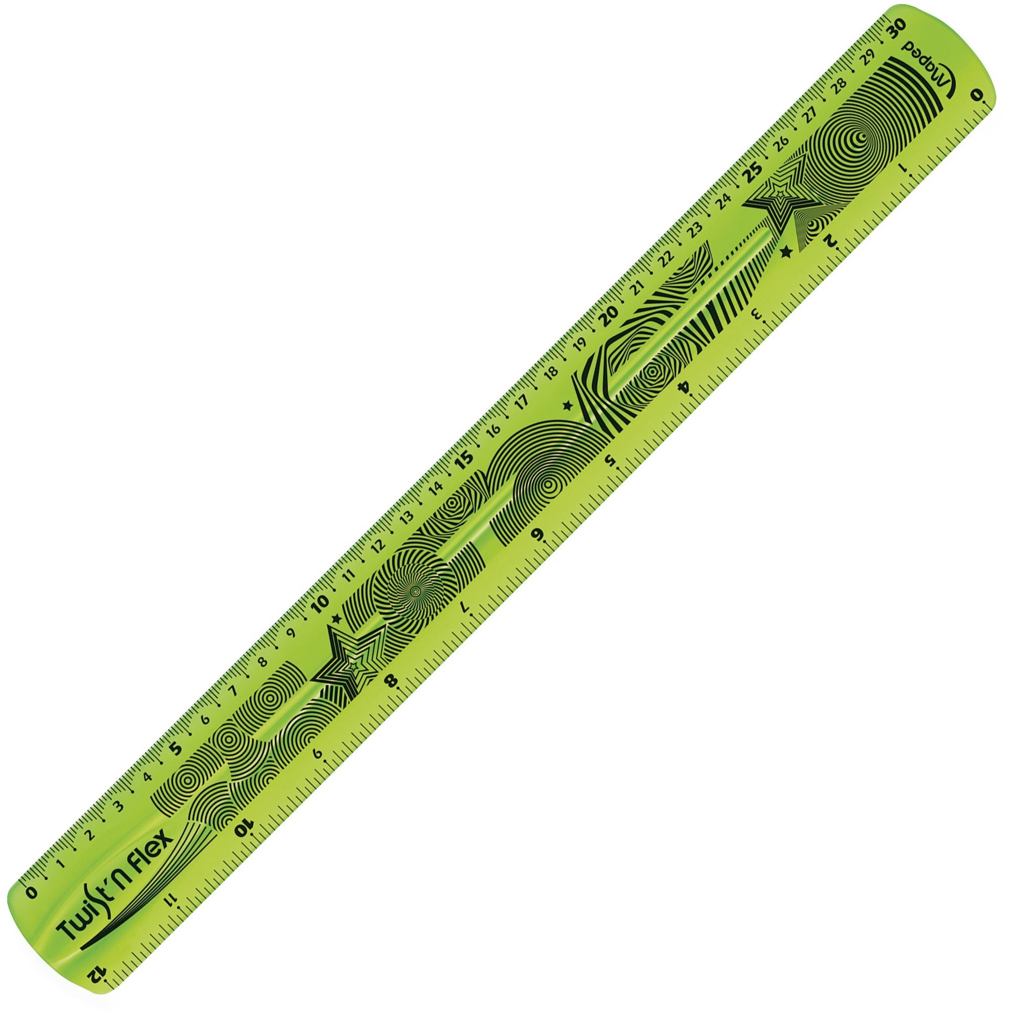 Helix Twist-n-Flex 12" Ruler - 12" Length - Imperial, Metric Measuring System - 1 Each - Assorted - 