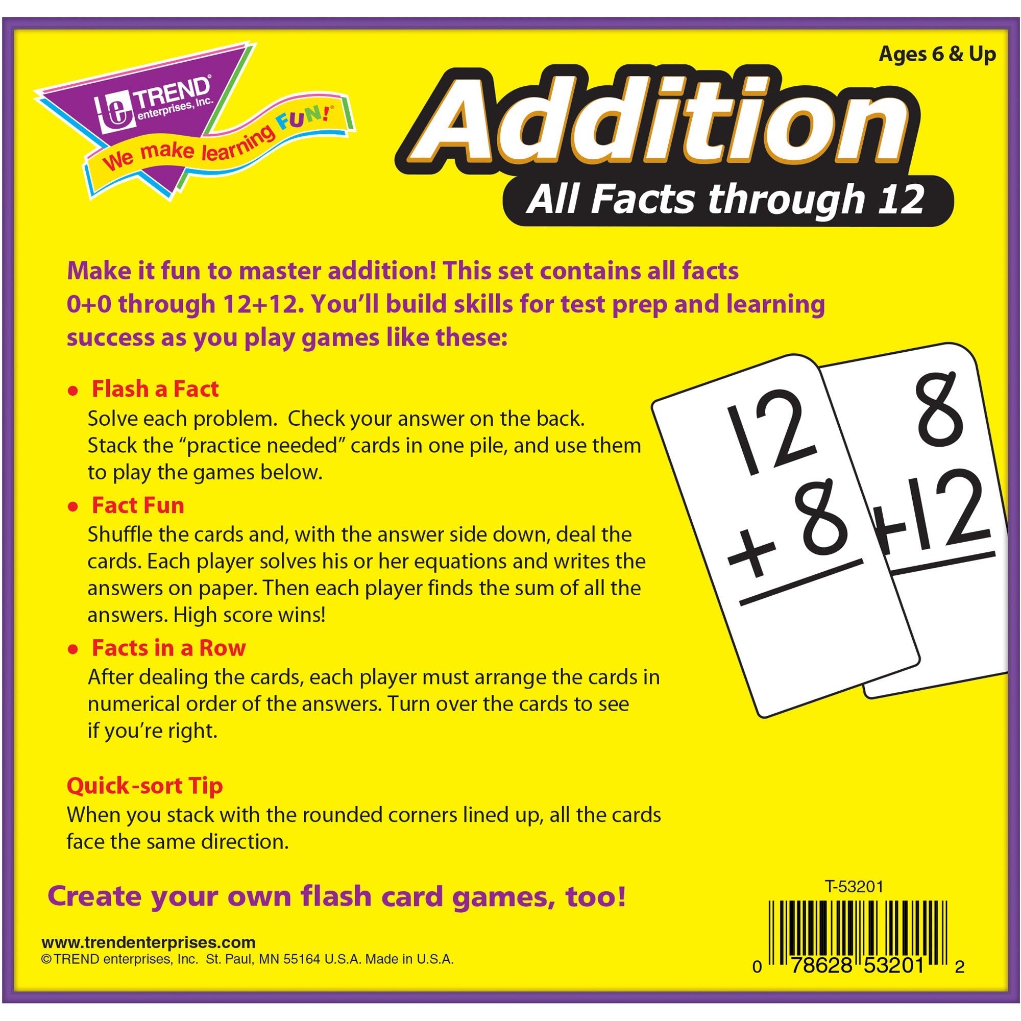 trend-addition-all-facts-through-12-flash-cards-theme-subject-learning-skill-learning-addition-169-pieces-6+-169-box_tep53201 - 2