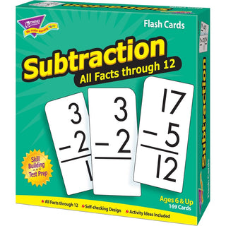 Trend Subtraction all facts through 12 Flash Cards - Theme/Subject: Learning - Skill Learning: Subtraction - 169 Pieces - 6+ - 169 / Box