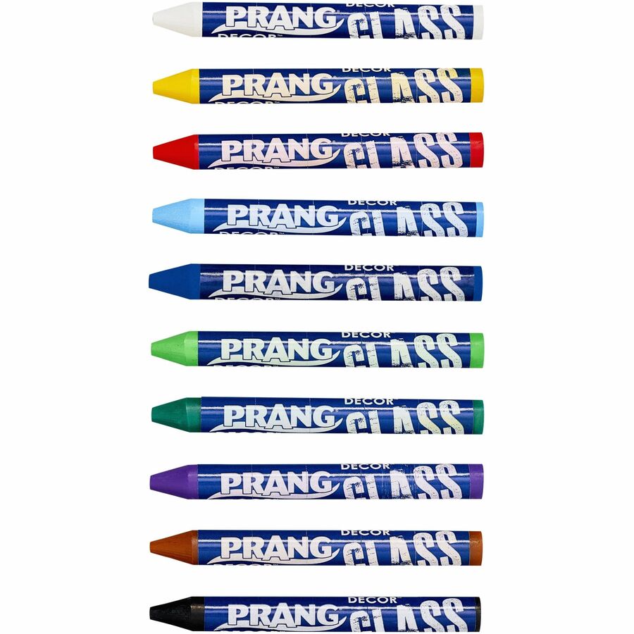 Prang Decor Glass Crayons - Assorted - 10 / Set - 