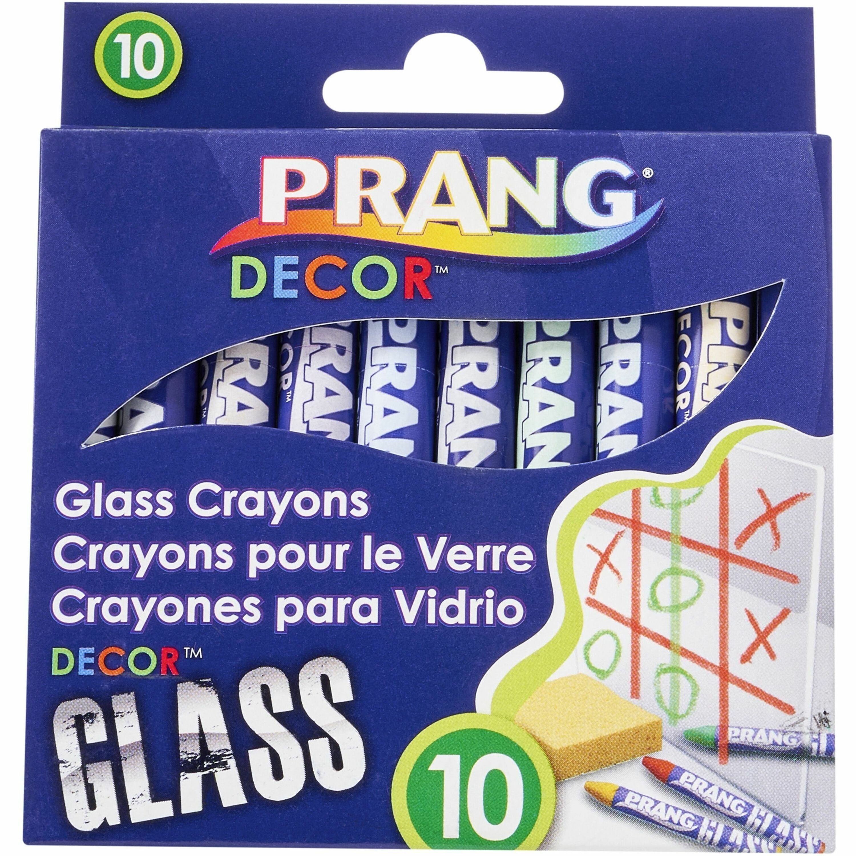 Prang Decor Glass Crayons - Assorted - 10 / Set - 