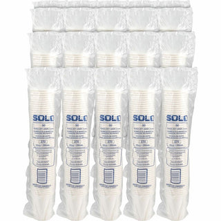 Solo 10 oz Paper Hot Cups - 50.0 / Bag - 20 / Carton - White - Paper - Hot Drink, Cold Drink, Beverage - 2