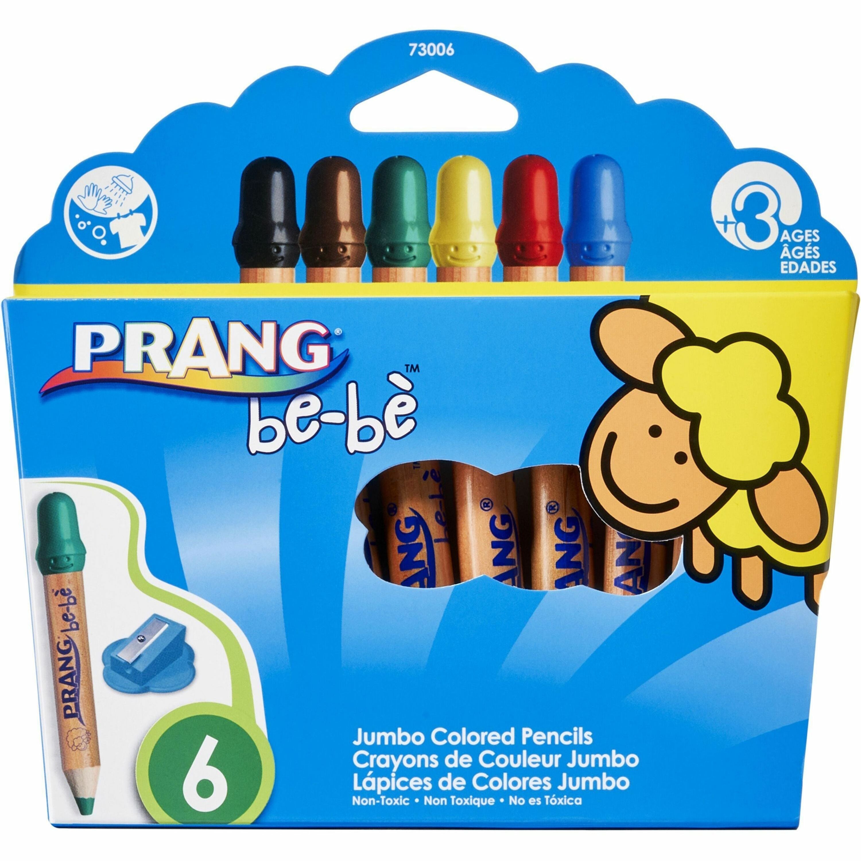 Prang be-be Jumbo Colored Pencils - Assorted Lead - 6 / Set - 