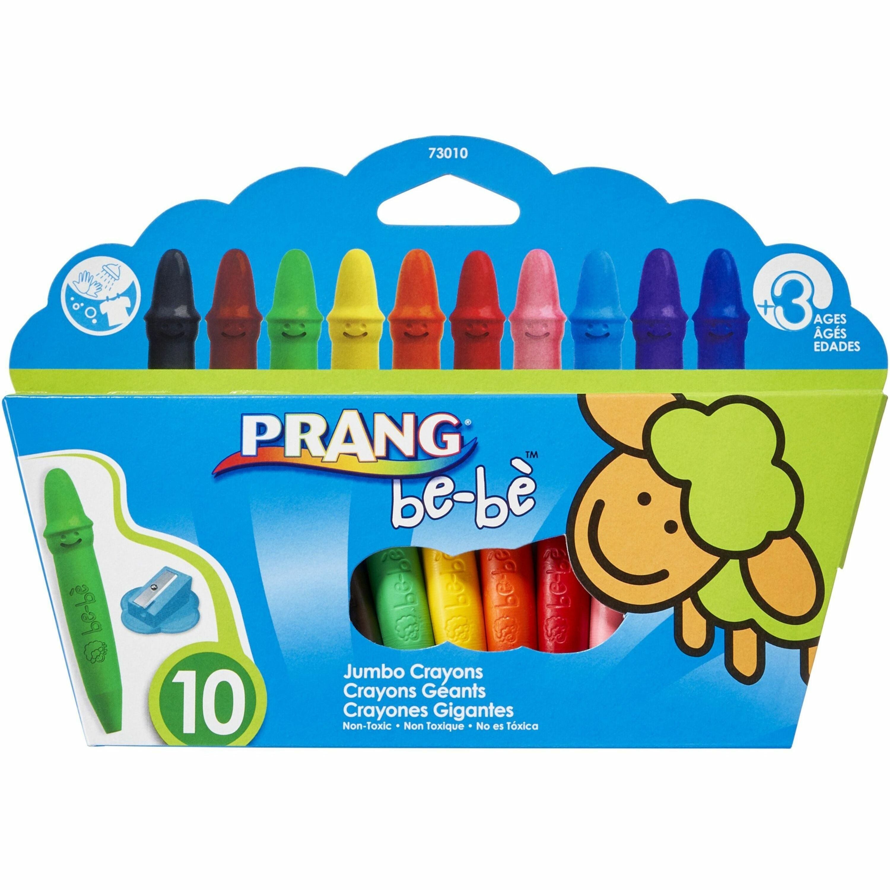 Prang be-be Jumbo Crayons - Assorted - 10 / Set - 