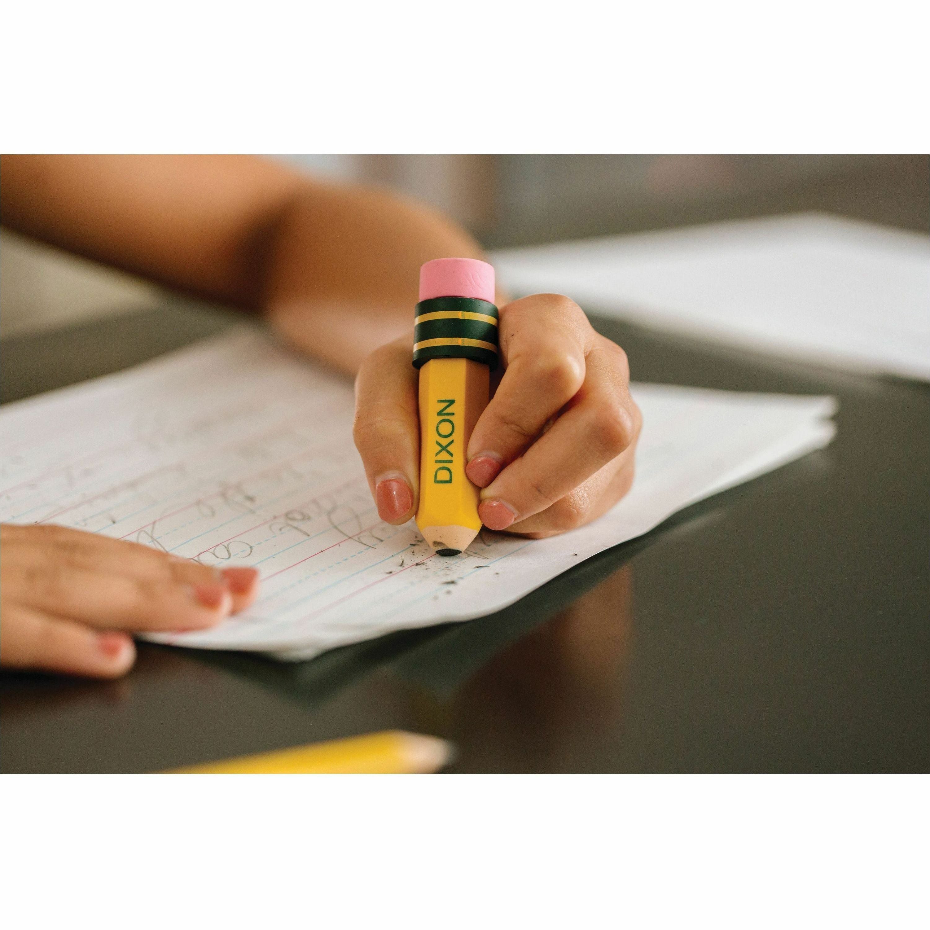 Ticonderoga Pencil-Shaped Erasers - Yellow - Pencil - 36 / Box - Latex-free, Smudge-free, Non-toxic - 