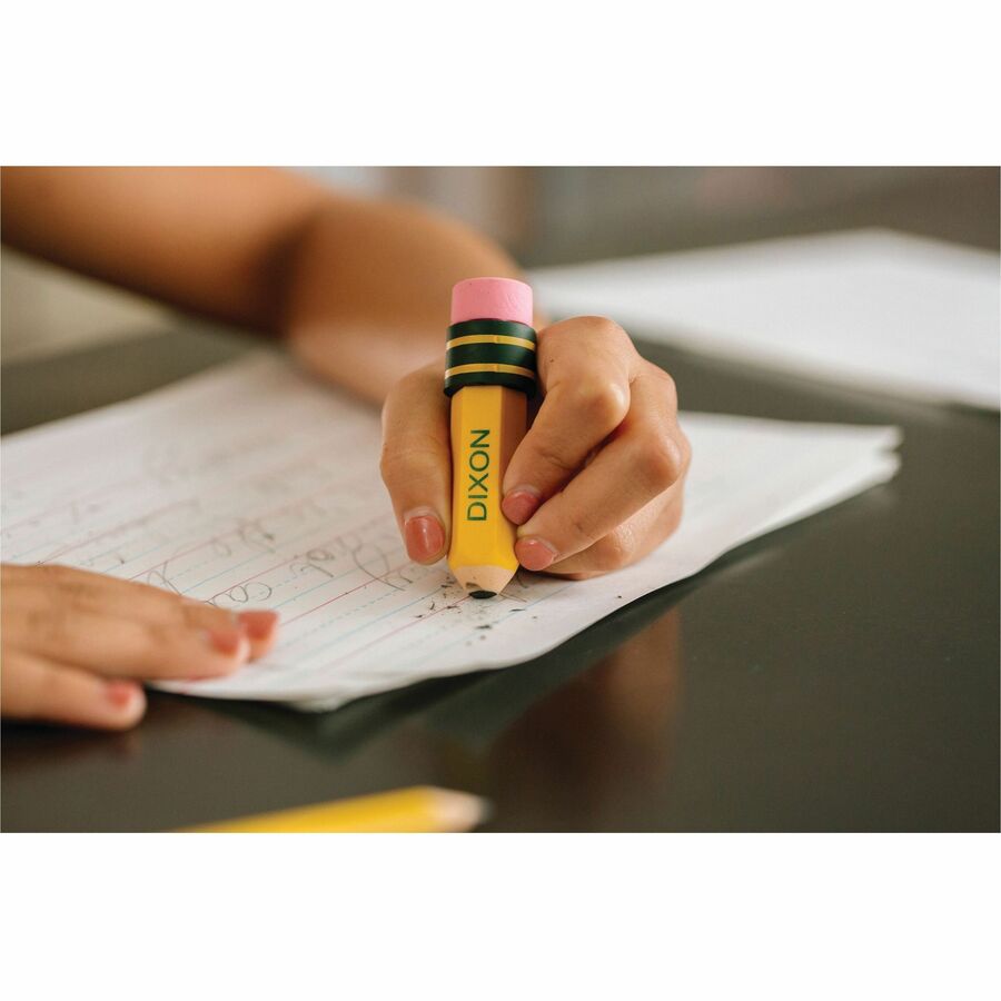 Ticonderoga Pencil-Shaped Erasers - Yellow - Pencil - 36 / Box - Latex-free, Smudge-free, Non-toxic