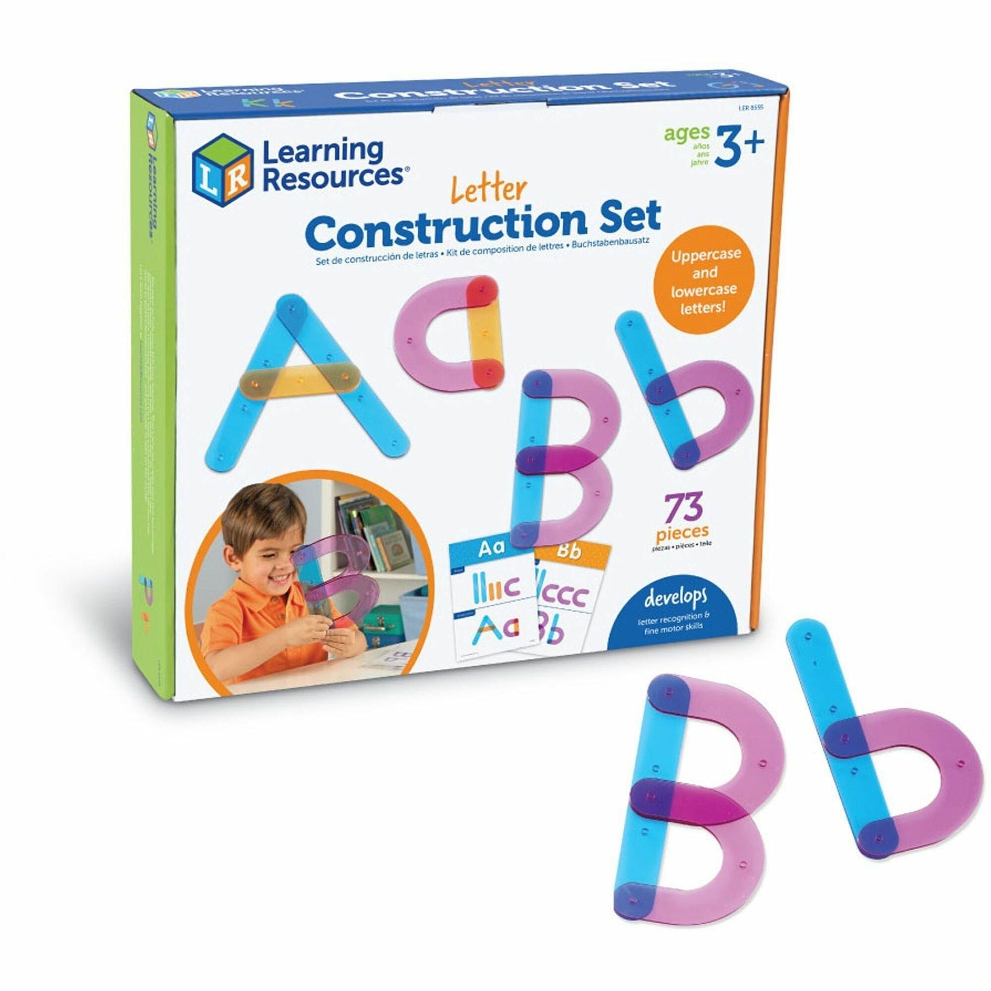 Learning Resources Letter Construction Activity Set - Theme/Subject: Learning - Skill Learning: Letter Recognition, Alphabet, Mathematics, Uppercase Letters, Lowercase Letters - 3+ - 1 / Set