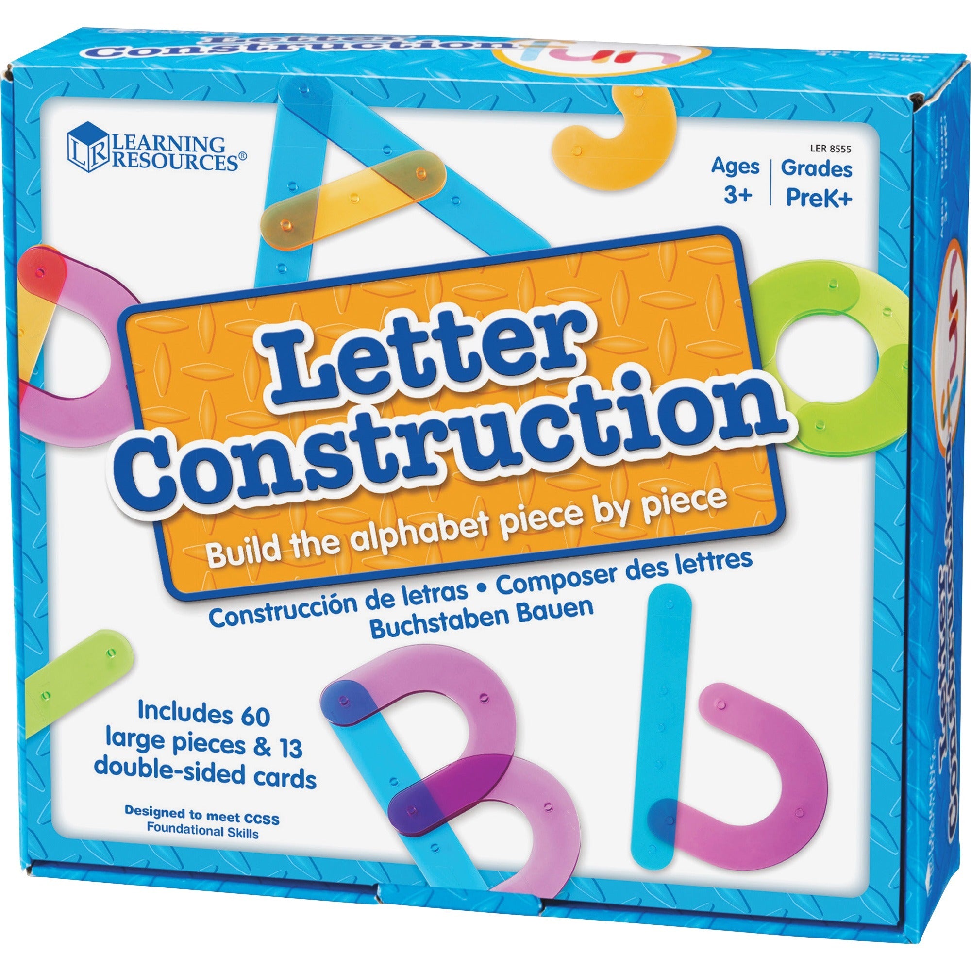 Learning Resources Letter Construction Activity Set - Theme/Subject: Learning - Skill Learning: Letter Recognition, Alphabet, Mathematics, Uppercase Letters, Lowercase Letters - 3+ - 1 / Set - 