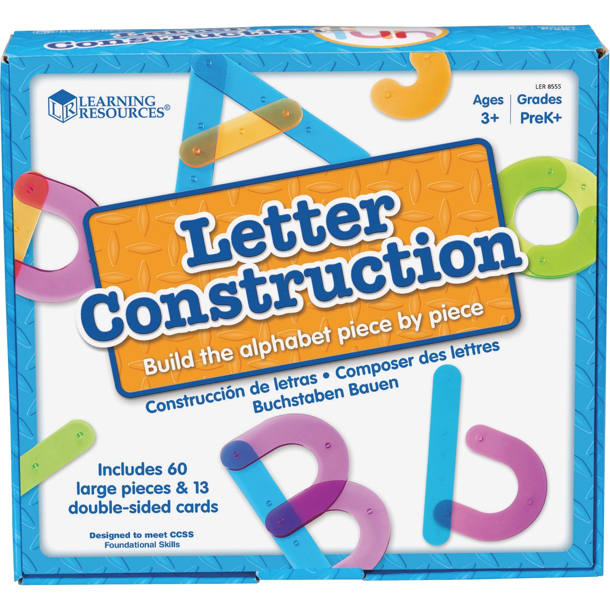 Learning Resources Letter Construction Activity Set - Theme/Subject: Learning - Skill Learning: Letter Recognition, Alphabet, Mathematics, Uppercase Letters, Lowercase Letters - 3+ - 1 / Set - 