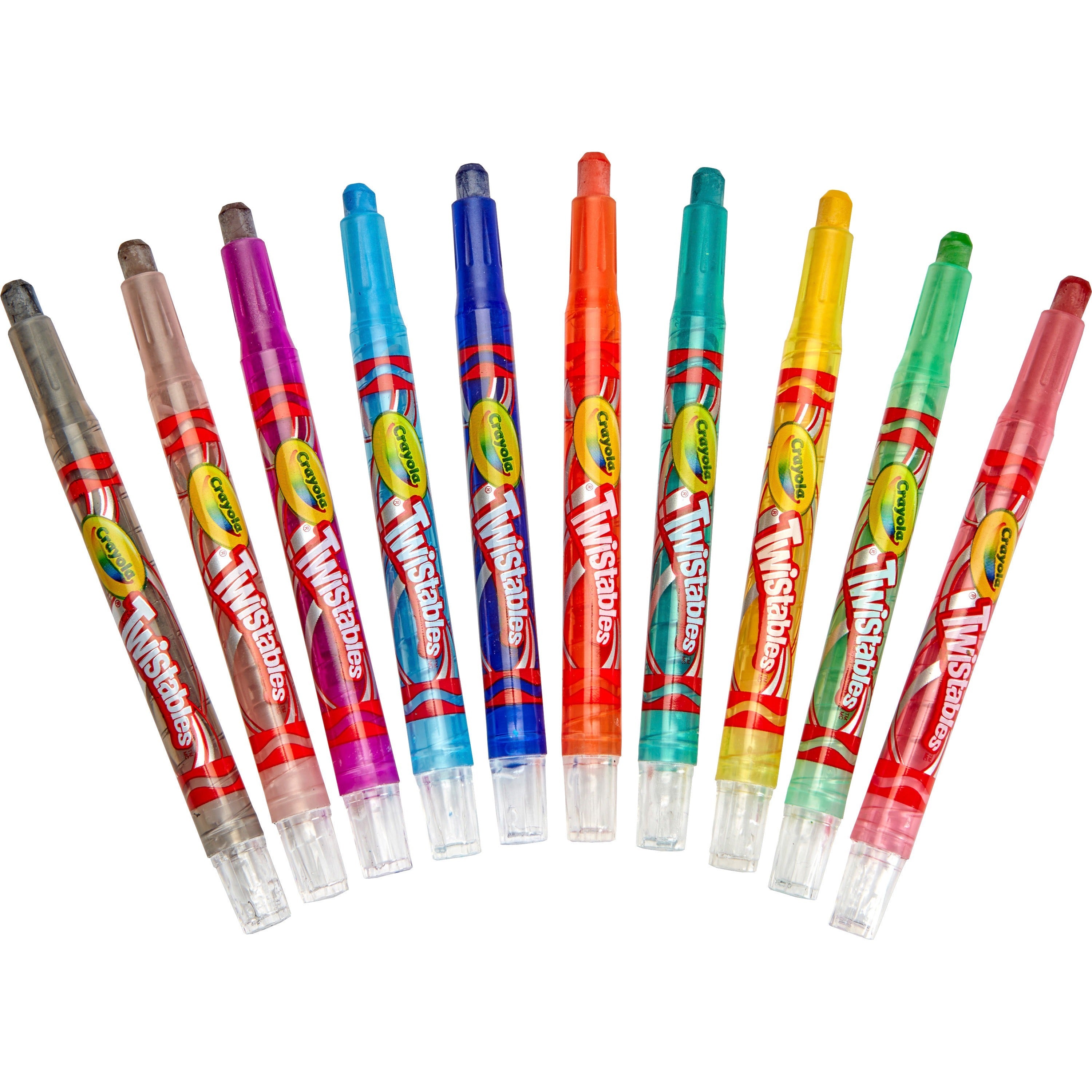 Crayola Mini Twistables Crayons - Clear, Assorted - 10 / Set - 
