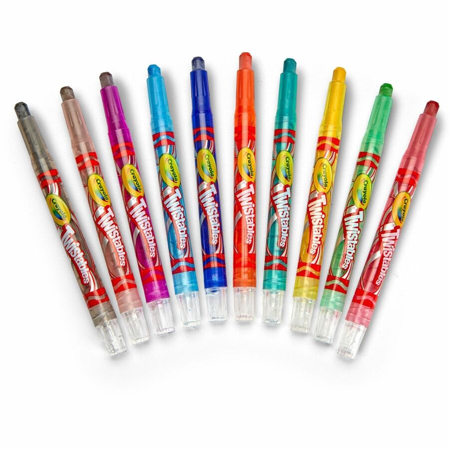 Crayola Mini Twistables Crayons - Clear, Assorted - 10 / Set