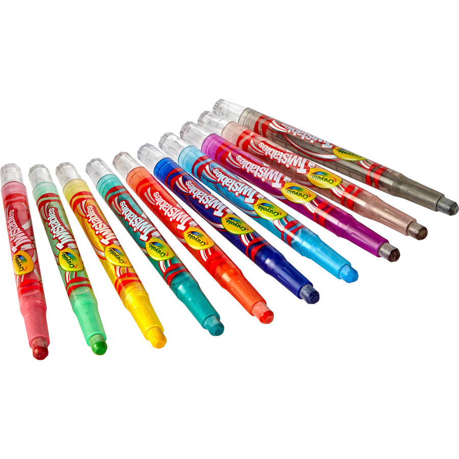 Crayola Mini Twistables Crayons - Clear, Assorted - 10 / Set - 