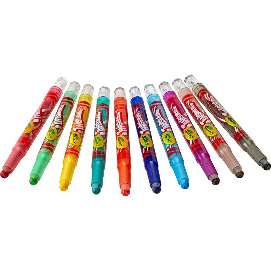 Crayola Mini Twistables Crayons - Clear, Assorted - 10 / Set - 