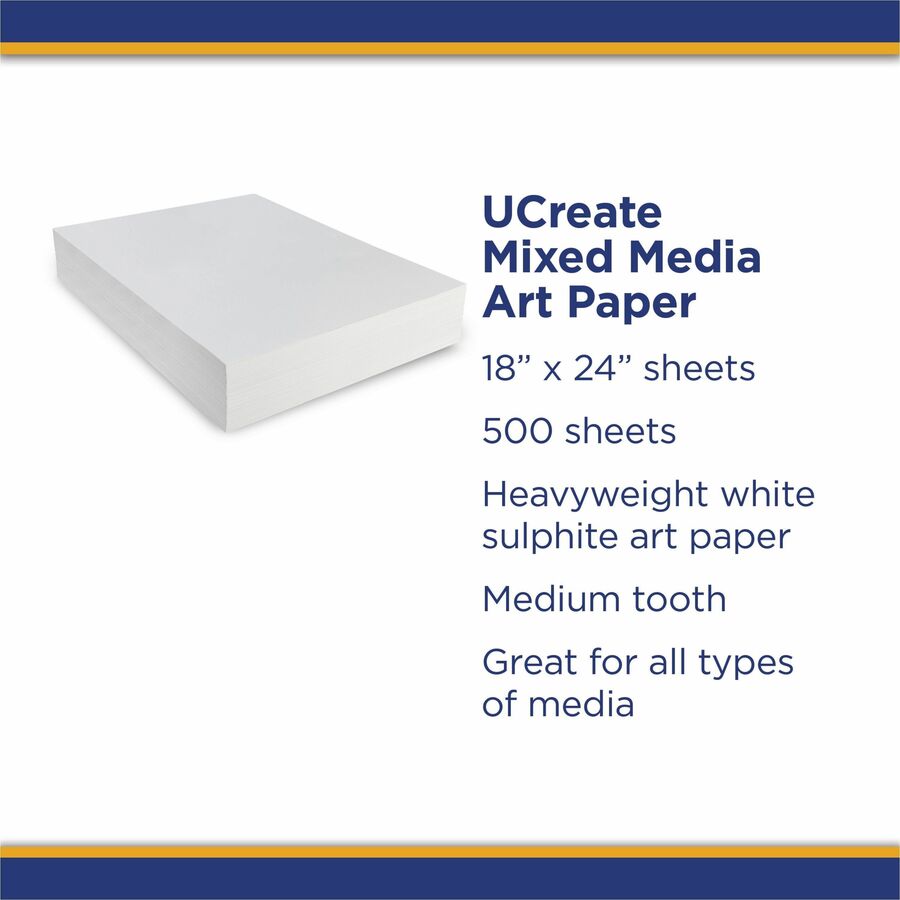 ucreate-art1st-mixed-media-art-paper-art-4height-x-18width-x-24length-500-ream-white-paper_pac4835 - 3