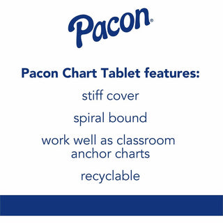 Pacon Ruled Picture Story Chart Tablet - 25 Sheets - Spiral Bound - Both Side Ruling Surface - Ruled - 1.50" Ruled - 7" Picture Story Space - 24" x 16" - White Paper - Punched - Recycled - 1 Each