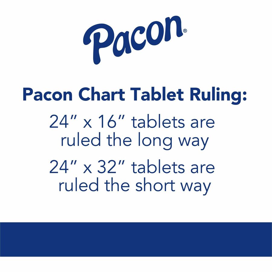 Pacon Ruled Picture Story Chart Tablet - 25 Sheets - Spiral Bound - Both Side Ruling Surface - Ruled - 1.50" Ruled - 7" Picture Story Space - 24" x 16" - White Paper - Punched - Recycled - 1 Each