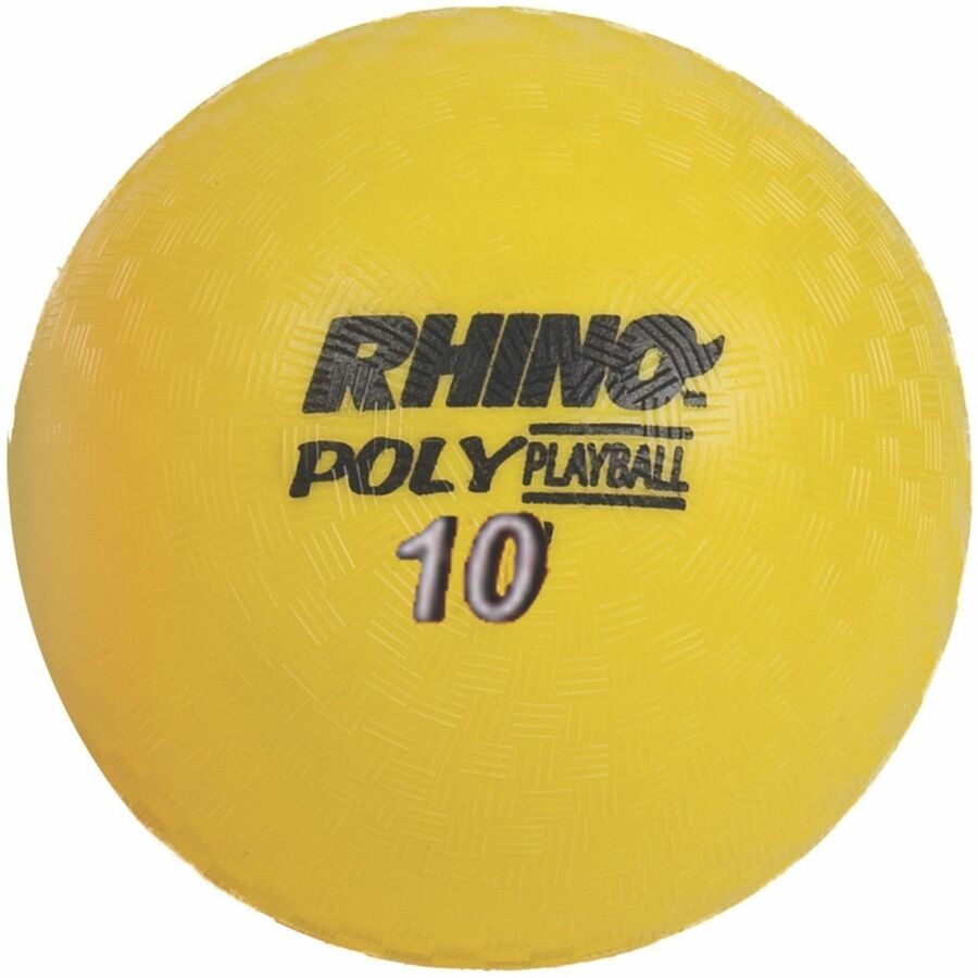 Rhino Playground Ball Set, 10" Diameter, Rubber, Assorted Colors, 6/Set