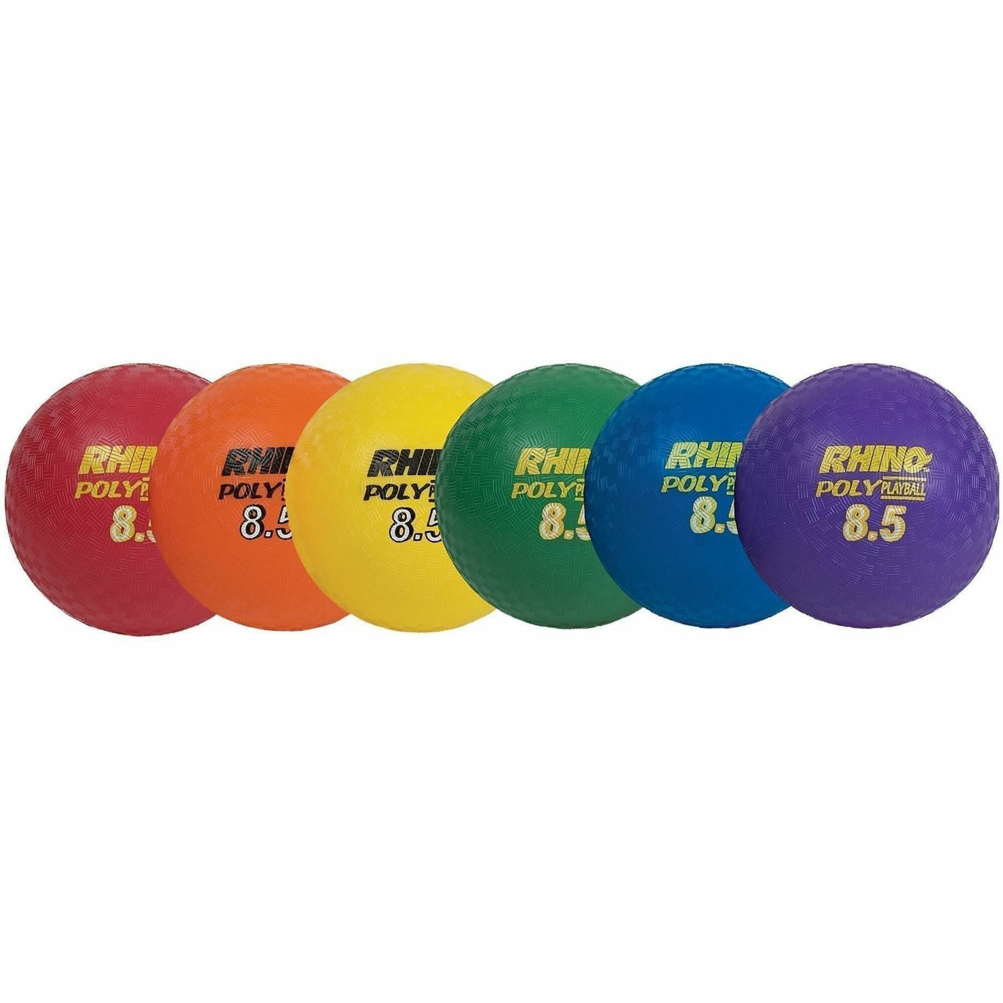 Rhino Playground Ball Set, 8.5" Diameter, Assorted Colors, 6/Set
