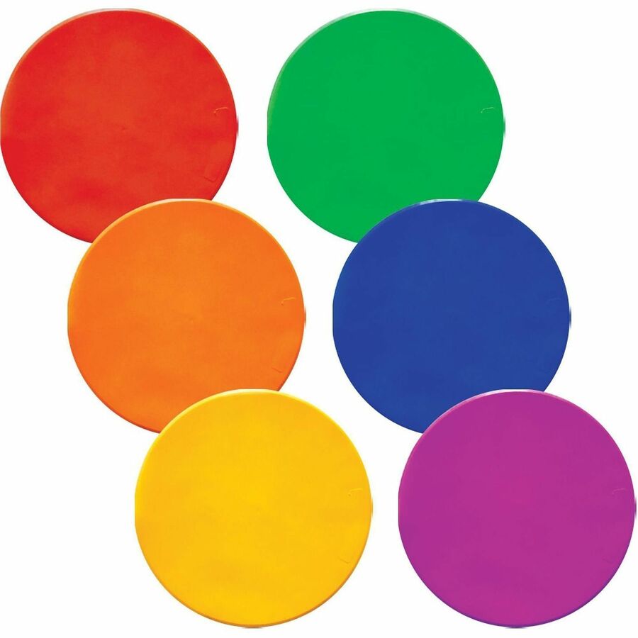 Extra Large Poly Marker Set, 12" dia, Assorted Colors, 6 Spots/Set