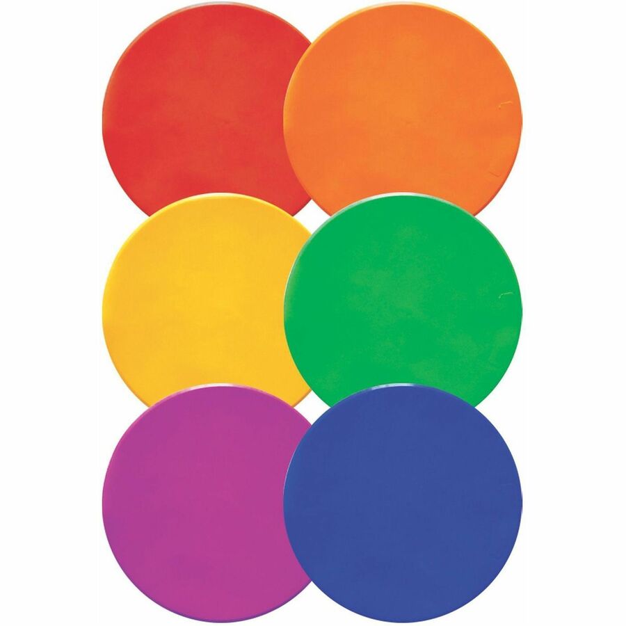 Extra Large Poly Marker Set, 12" dia, Assorted Colors, 6 Spots/Set