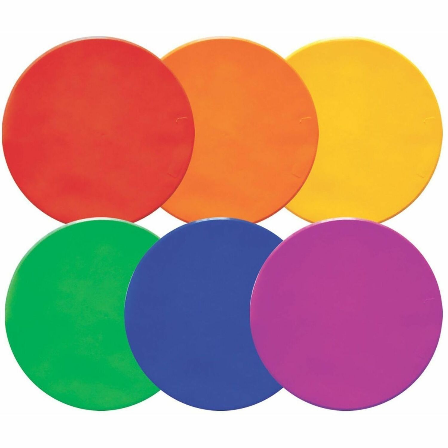 Extra Large Poly Marker Set, 12" dia, Assorted Colors, 6 Spots/Set