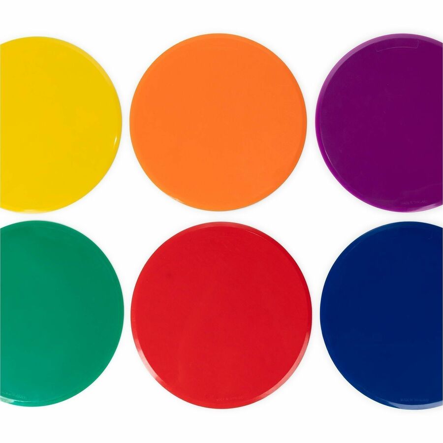Extra Large Poly Marker Set, 12" dia, Assorted Colors, 6 Spots/Set