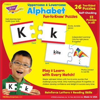 Trend Upper/Lowercase Alphabet Puzzle Set - 3+52 Piece