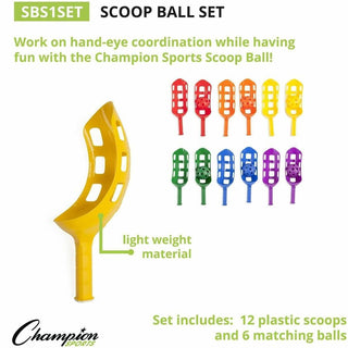 Scoop Ball Set, Plastic, Assorted Colors, 2 Scoops,1 Ball/Set, 6/Set