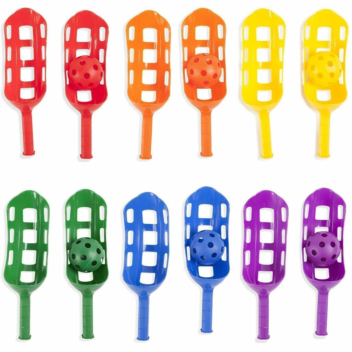Scoop Ball Set, Plastic, Assorted Colors, 2 Scoops,1 Ball/Set, 6/Set