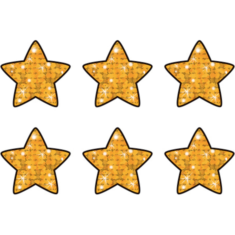 Trend Gold Sparkle Stars superShapes Stickers - Sparkle Stars Shape - Self-adhesive - Acid-free, Fade Resistant, Non-toxic, Photo-safe - Gold - 400 / Pack - 
