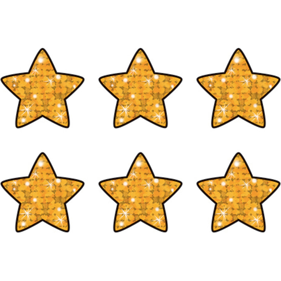 Trend Gold Sparkle Stars superShapes Stickers - Sparkle Stars Shape - Self-adhesive - Acid-free, Fade Resistant, Non-toxic, Photo-safe - Gold - 400 / Pack - 