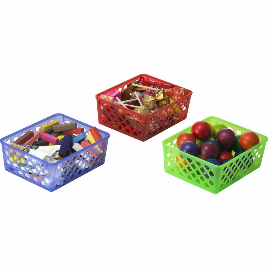 Officemate Achieva Supply Baskets - 2.4" Height x 8.1" Width x 5" Depth - Red, Green, Blue - 